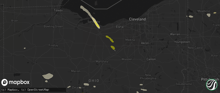 Hail map in Nova, OH on June 6, 2026