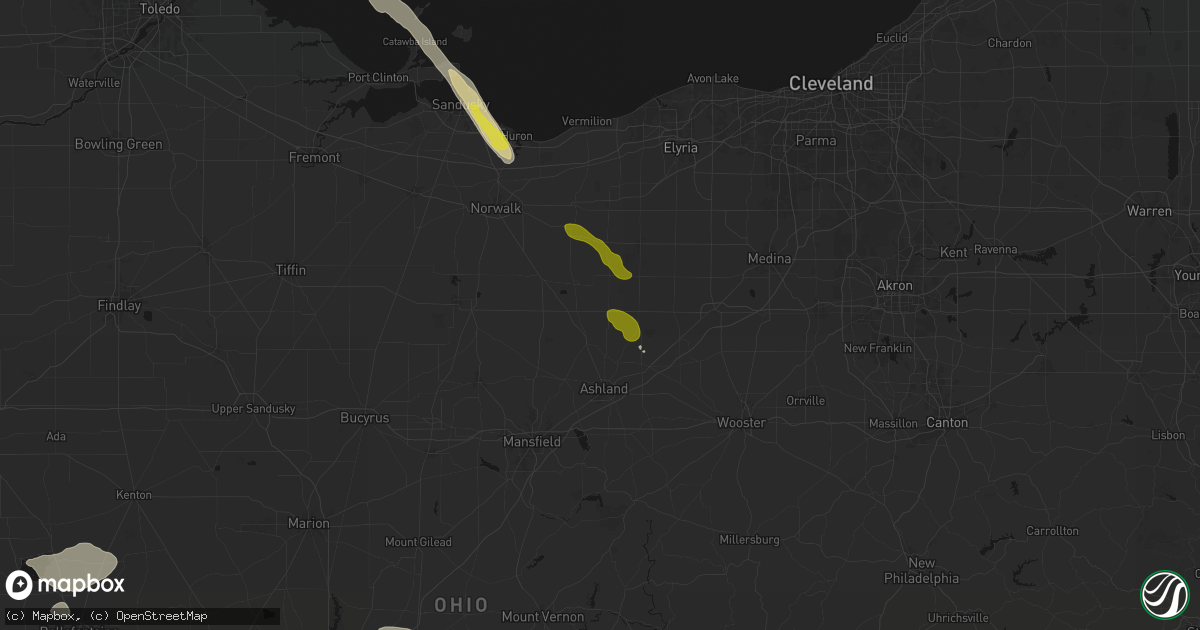 Hail map in Nova, OH on June 6, 2026