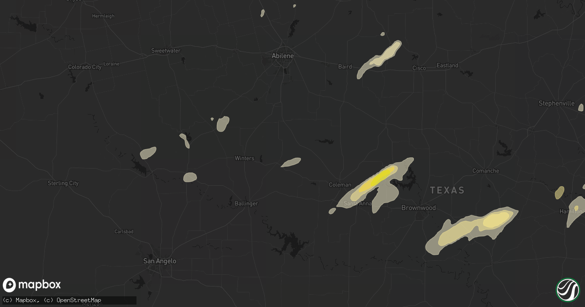 Hail map in Novice, TX on June 6, 2026