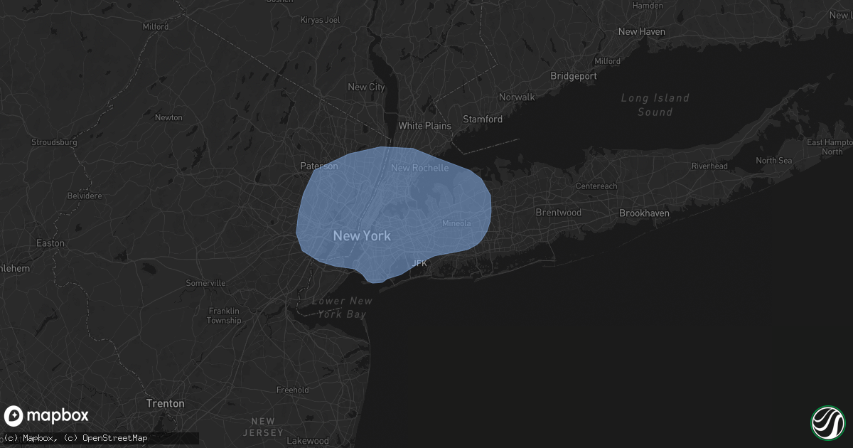 Hail map in Oakland Gardens, NY on June 6, 2026