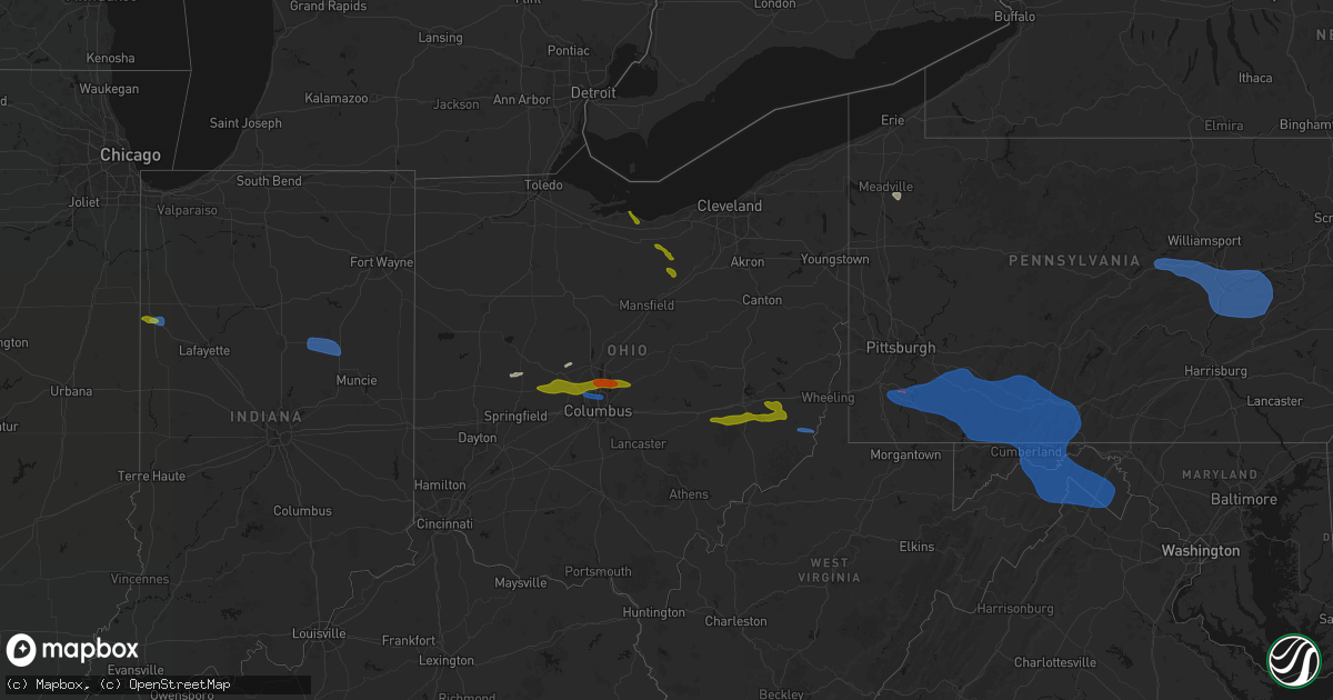 Hail map in Ohio on June 6, 2026