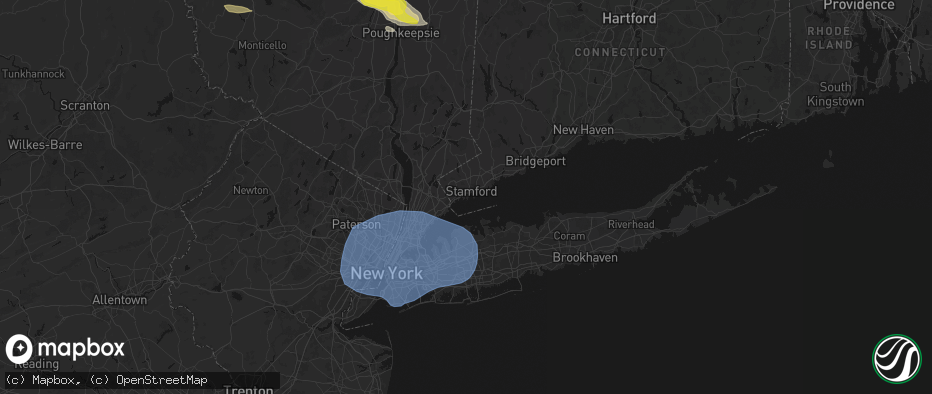 Hail map in Old Greenwich, CT on June 6, 2026
