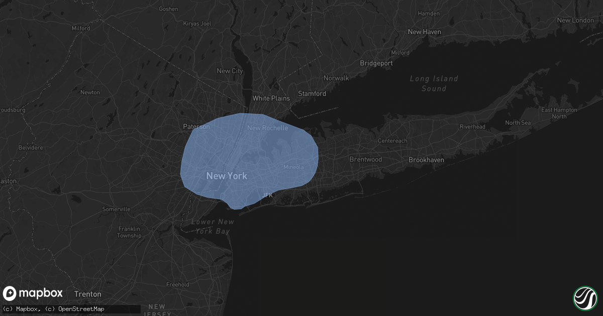 Hail map in Old Westbury, NY on June 6, 2026