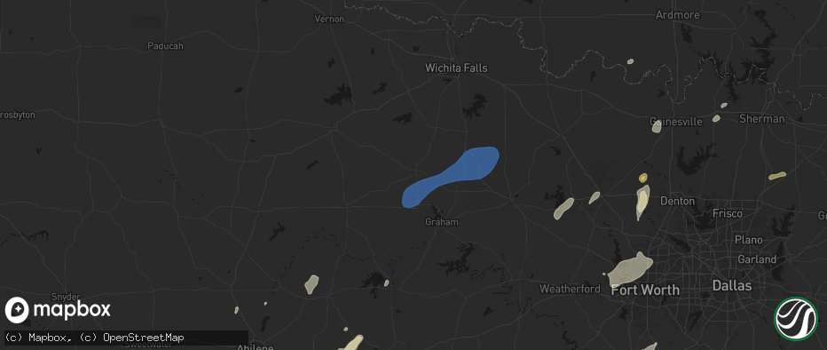 Hail map in Olney, TX on June 6, 2026