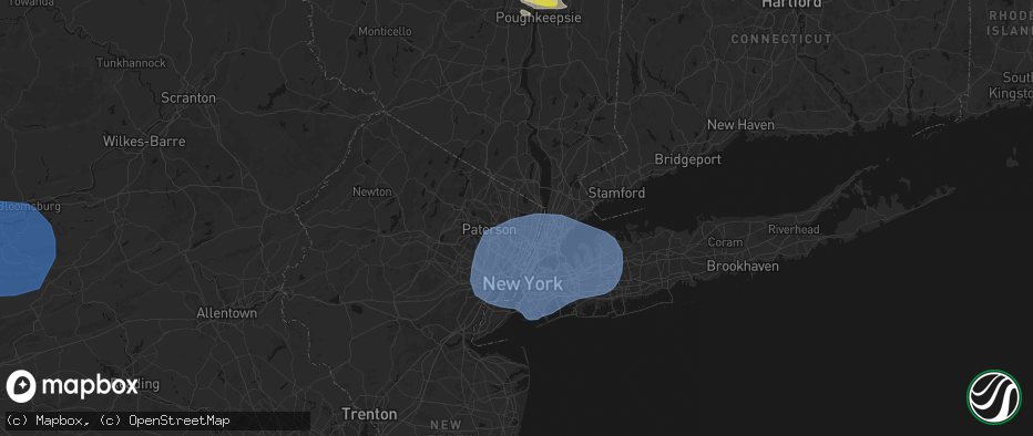 Hail map in Oradell, NJ on June 6, 2026