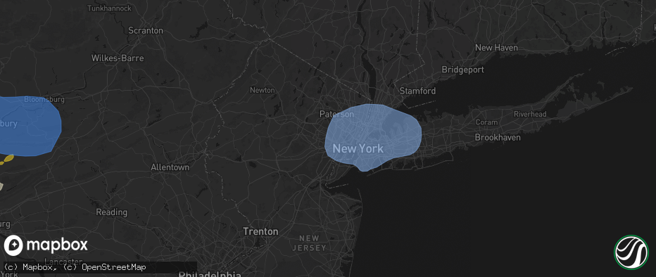 Hail map in Orange, NJ on June 6, 2026