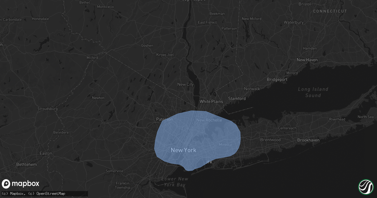 Hail map in Orangeburg, NY on June 6, 2026