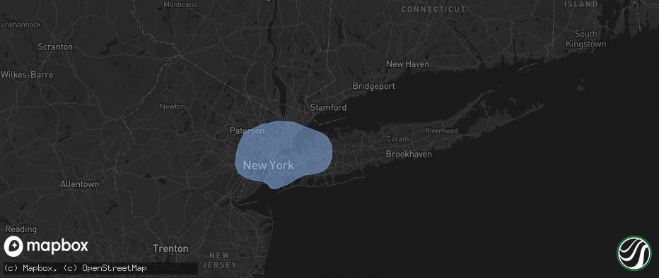 Hail map in Oyster Bay, NY on June 6, 2026