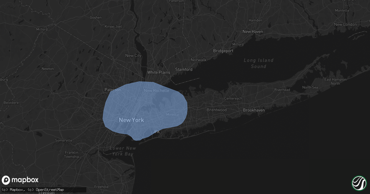 Hail map in Oyster Bay, NY on June 6, 2026