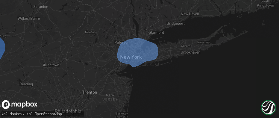 Hail map in Ozone Park, NY on June 6, 2026