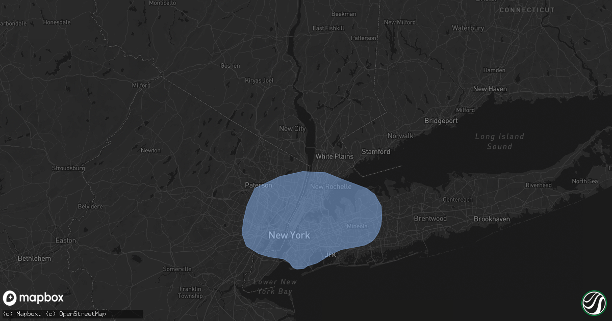 Hail map in Palisades, NY on June 6, 2026