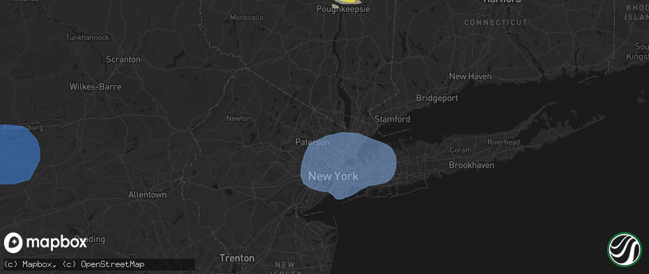 Hail map in Paramus, NJ on June 6, 2026