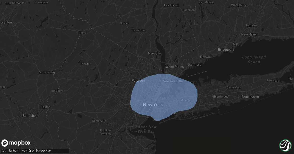 Hail map in Paramus, NJ on June 6, 2026