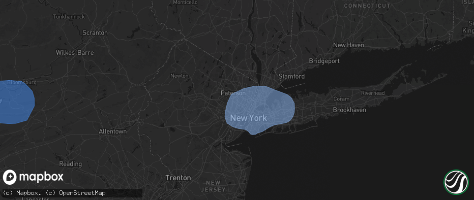 Hail map in Passaic, NJ on June 6, 2026