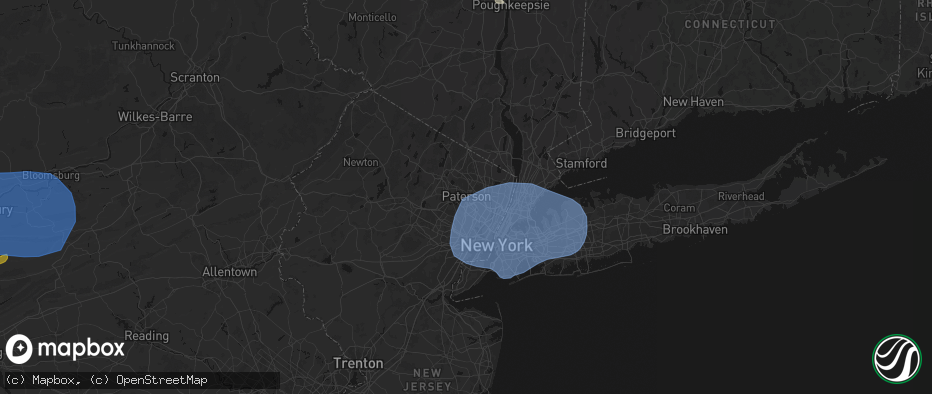 Hail map in Paterson, NJ on June 6, 2026
