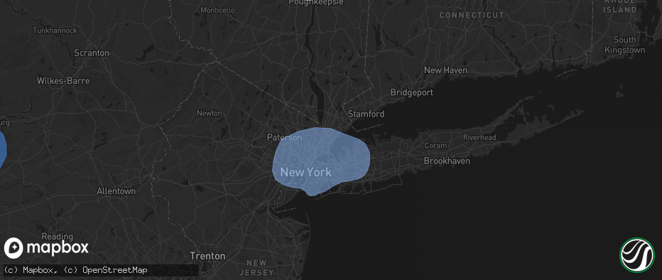 Hail map in Pelham, NY on June 6, 2026
