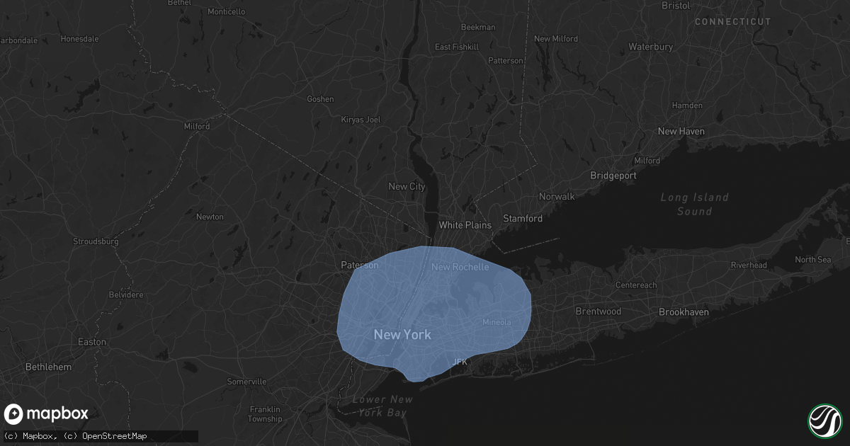 Hail map in Piermont, NY on June 6, 2026