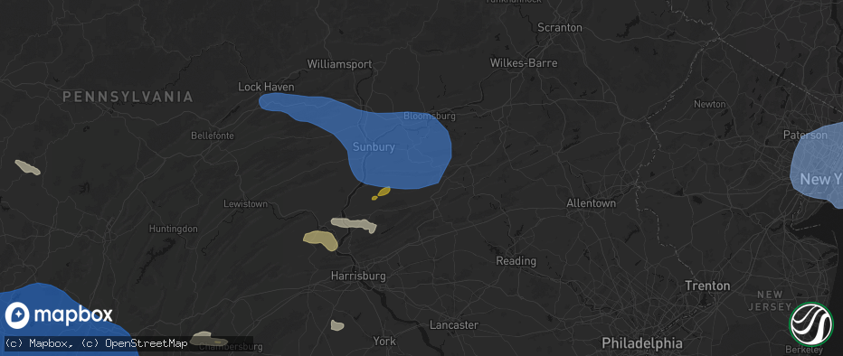 Hail map in Pitman, PA on June 6, 2026