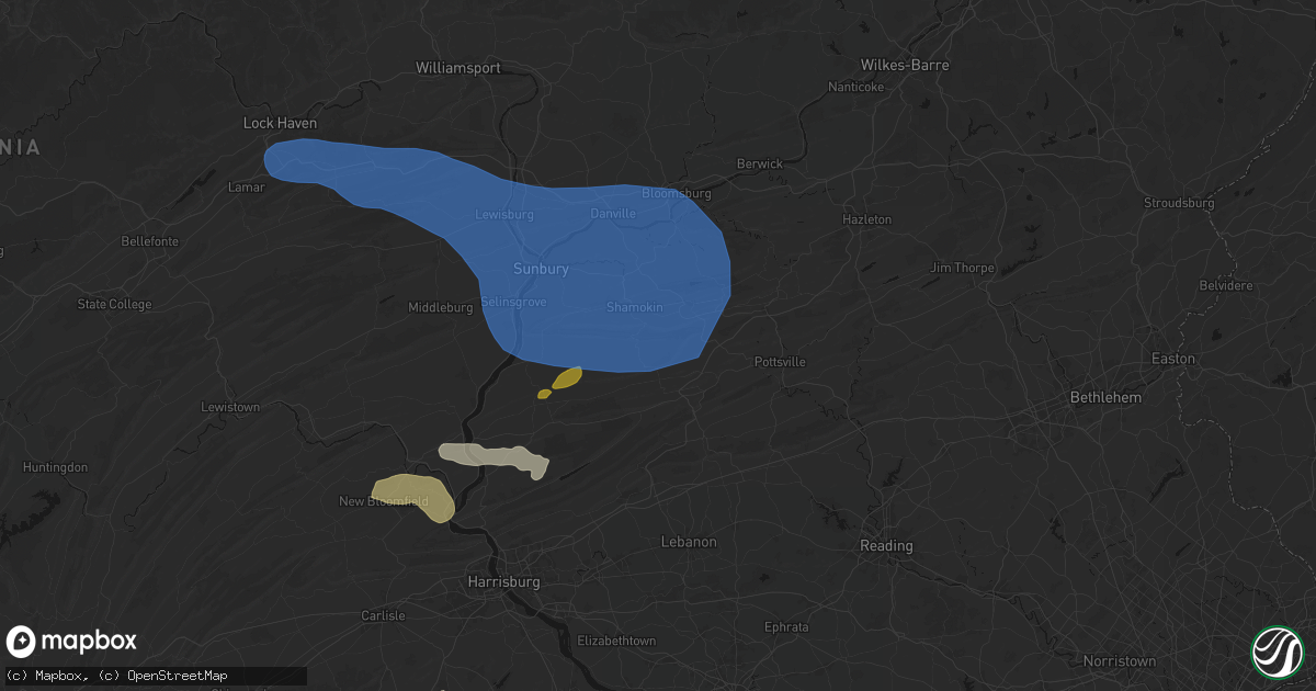 Hail map in Pitman, PA on June 6, 2026