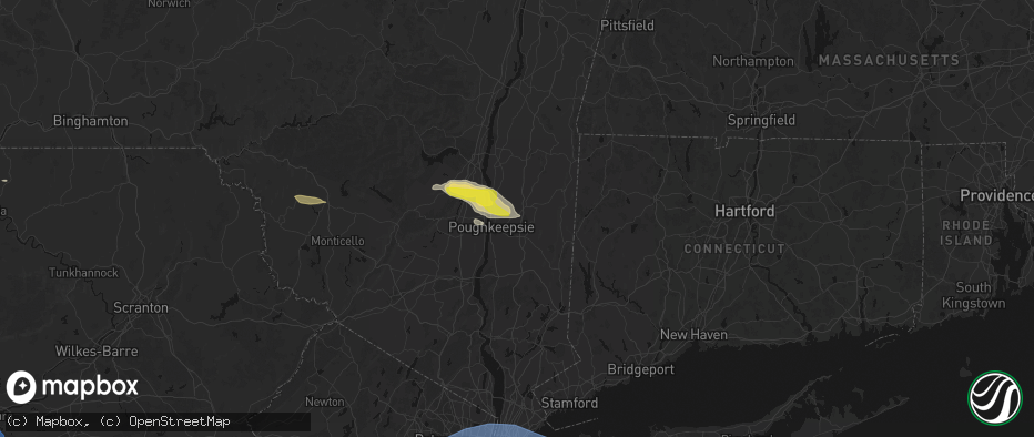 Hail map in Pleasant Valley, NY on June 6, 2026