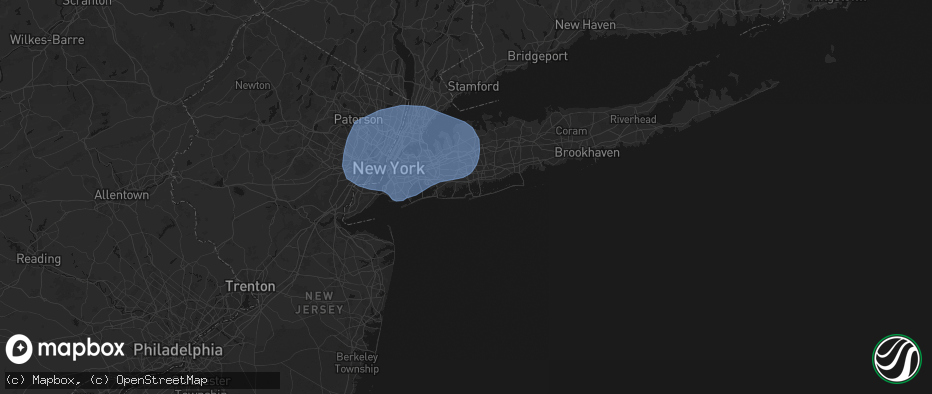 Hail map in Point Lookout, NY on June 6, 2026