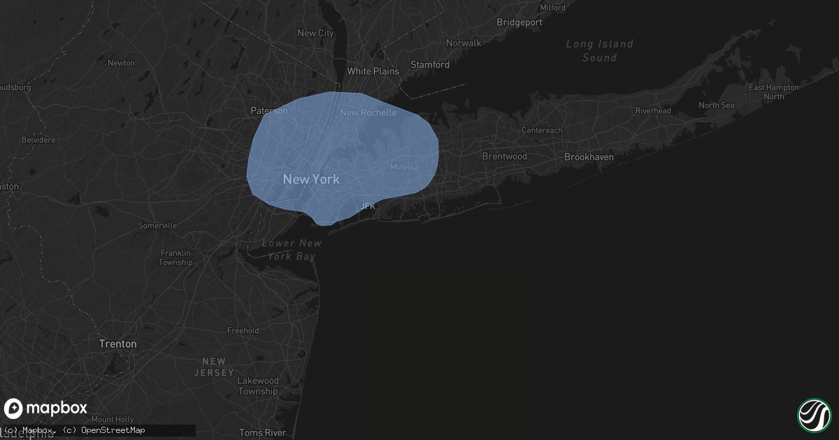 Hail map in Point Lookout, NY on June 6, 2026