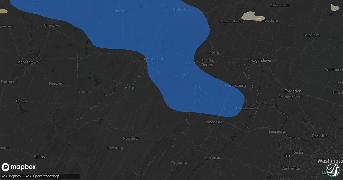 Hail map in Points, WV on June 6, 2026