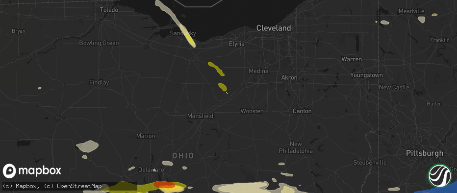 Hail map in Polk, OH on June 6, 2026