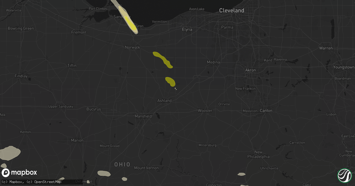 Hail map in Polk, OH on June 6, 2026