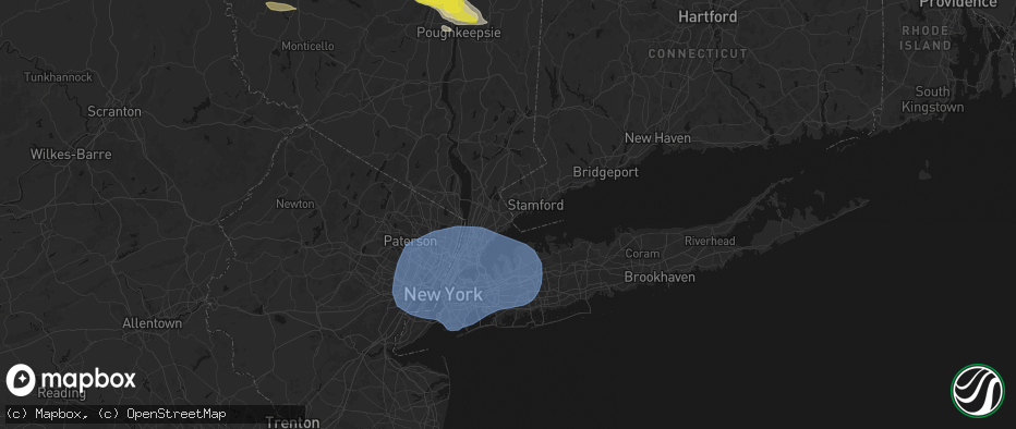Hail map in Port Chester, NY on June 6, 2026