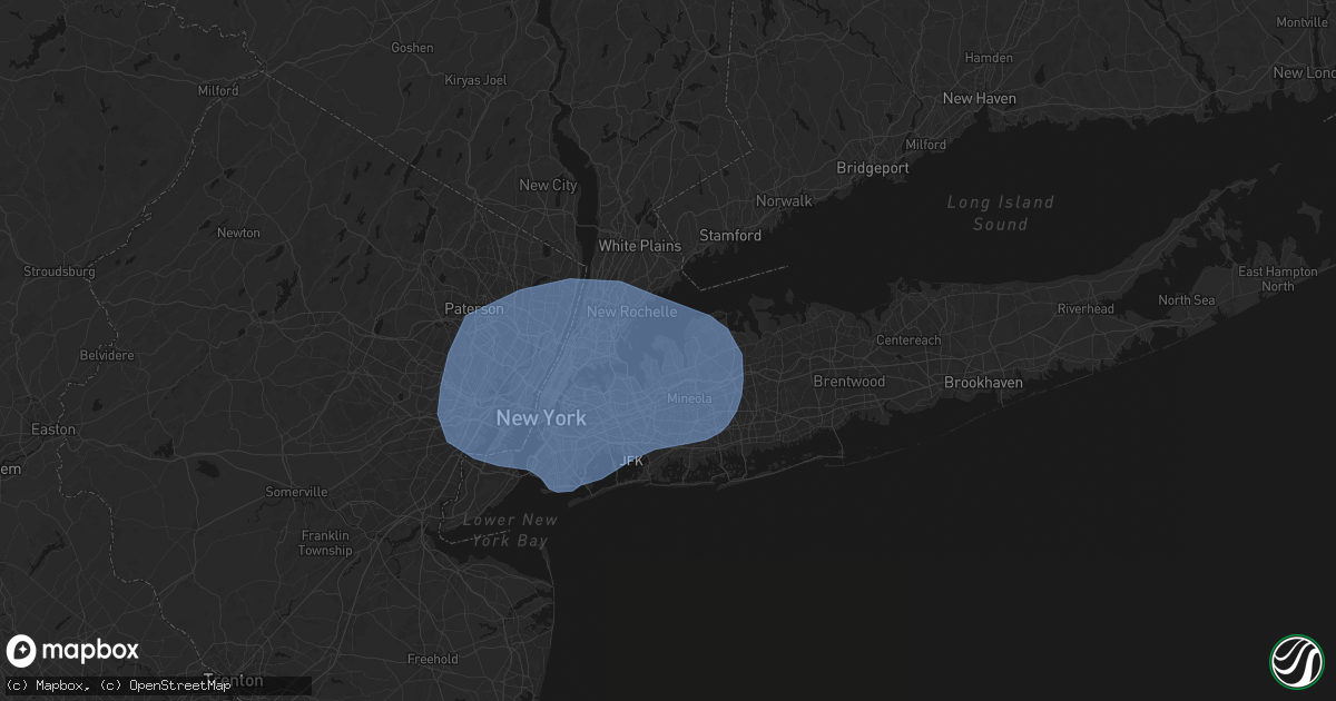 Hail map in Port Washington, NY on June 6, 2026