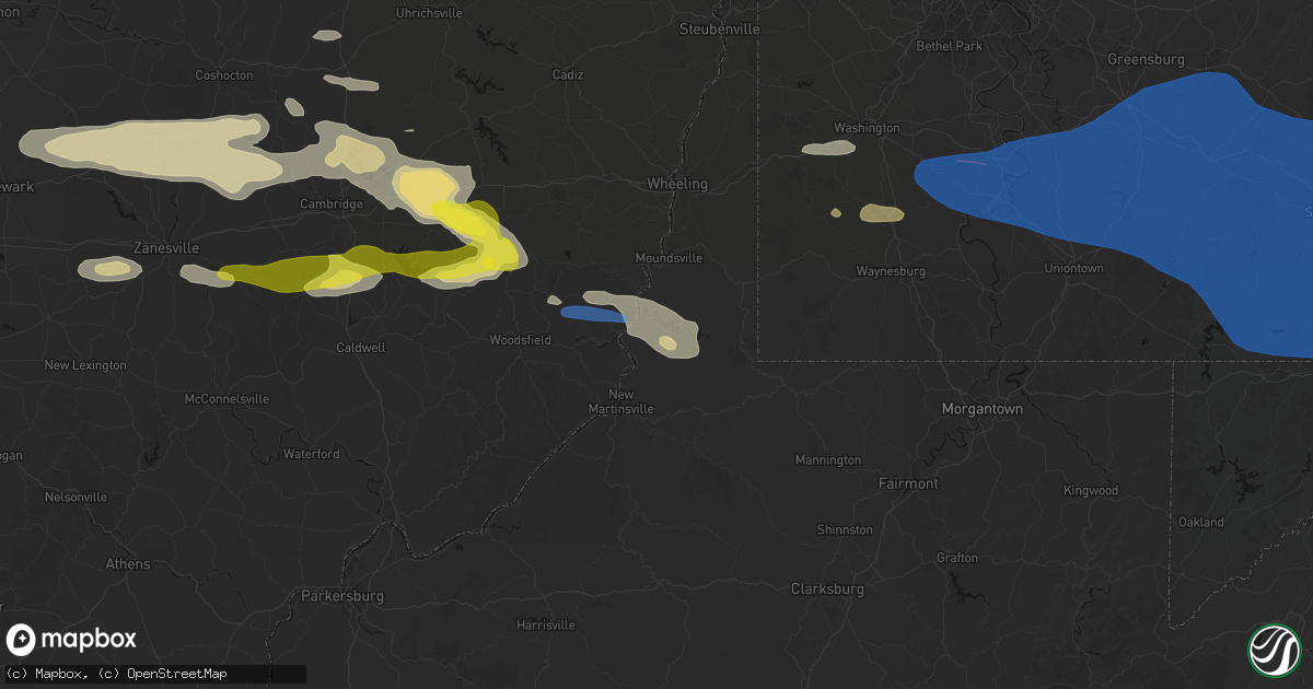 Hail map in Proctor, WV on June 6, 2026
