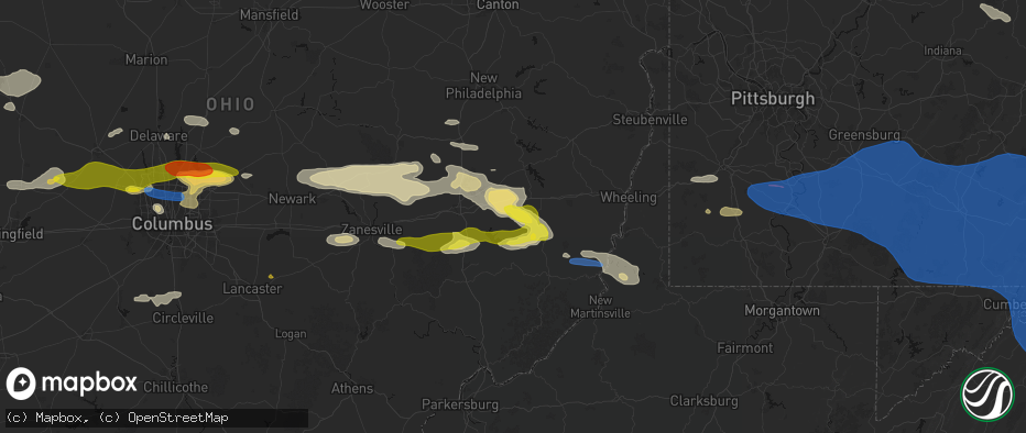 Hail map in Quaker City, OH on June 6, 2026