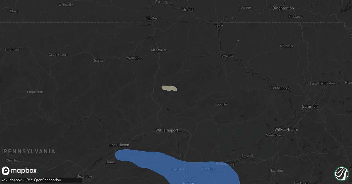 Hail map in Ralston, PA on June 6, 2026