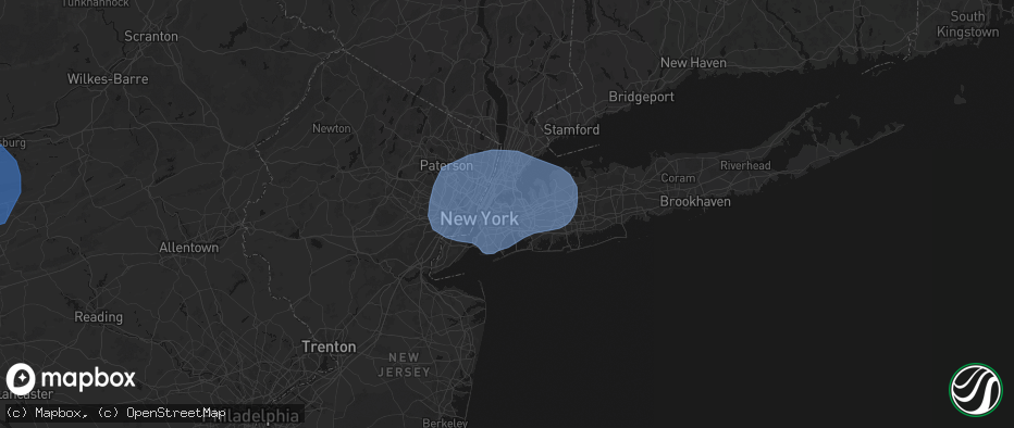 Hail map in Rego Park, NY on June 6, 2026