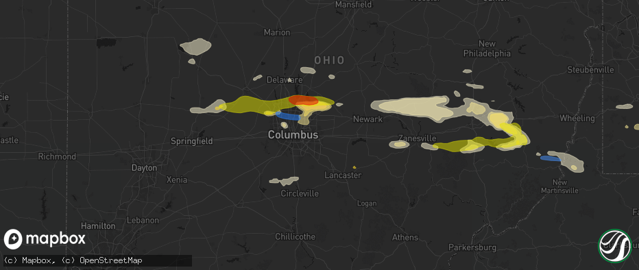 Hail map in Reynoldsburg, OH on June 6, 2026