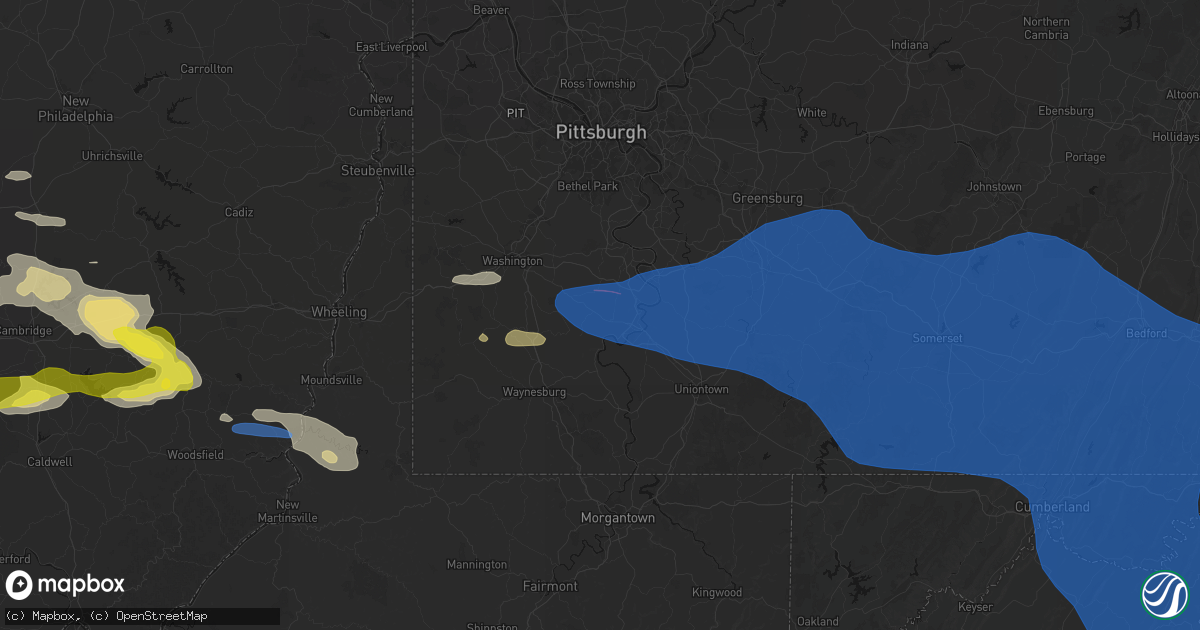 Hail map in Richeyville, PA on June 6, 2026