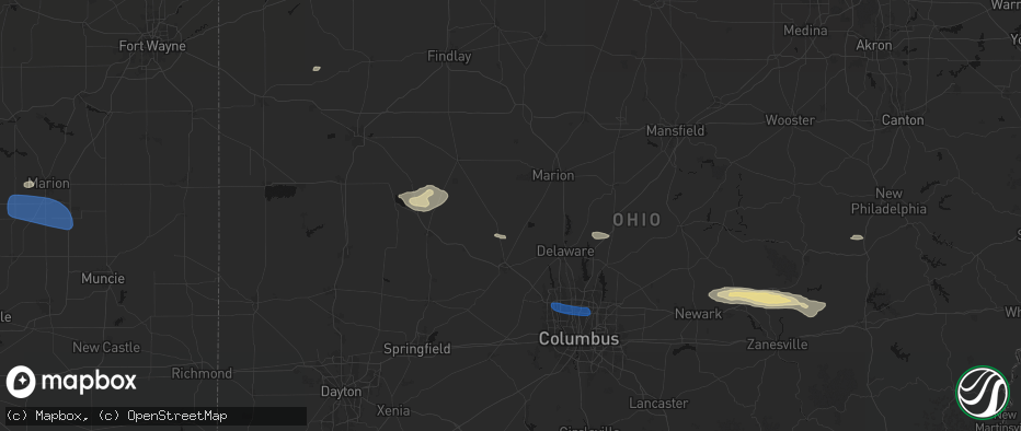 Hail map in Richwood, OH on June 6, 2026