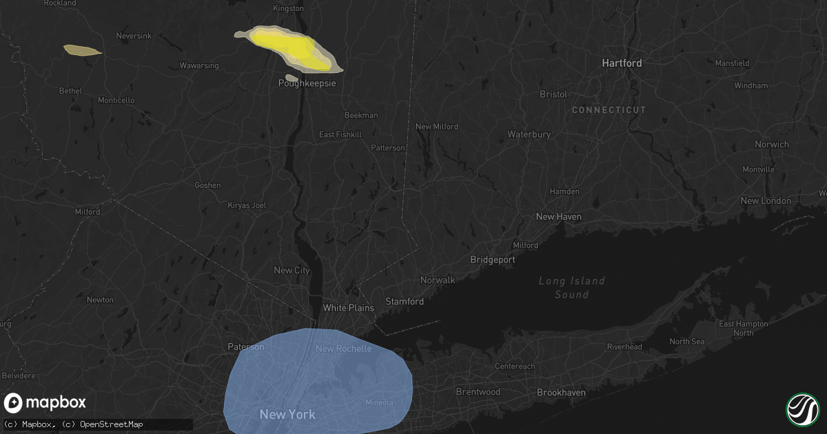 Hail map in Ridgefield, CT on June 6, 2026