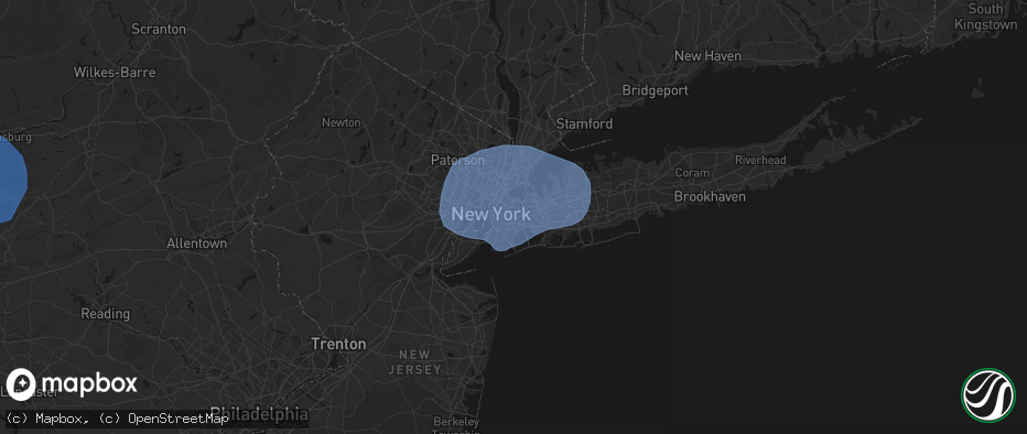 Hail map in Ridgewood, NY on June 6, 2026