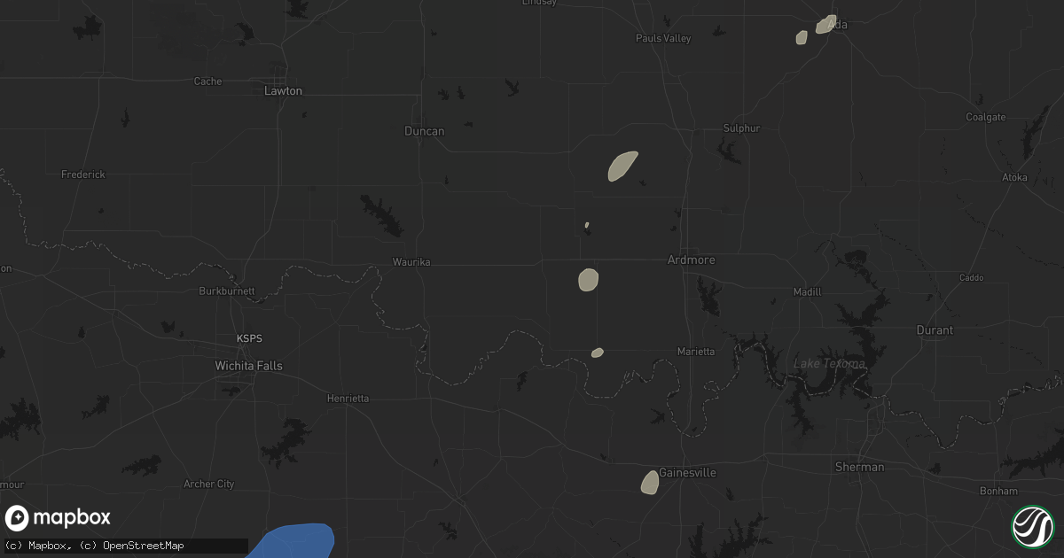 Hail map in Ringling, OK on June 6, 2026