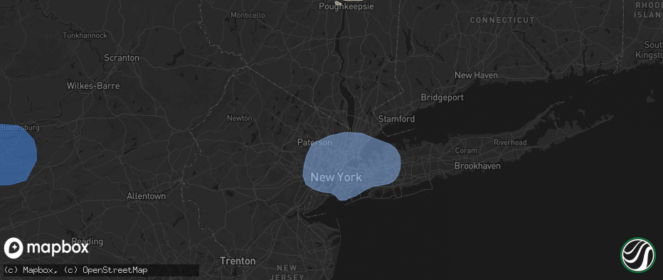 Hail map in River Edge, NJ on June 6, 2026