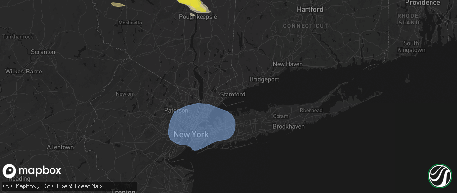 Hail map in Riverside, CT on June 6, 2026
