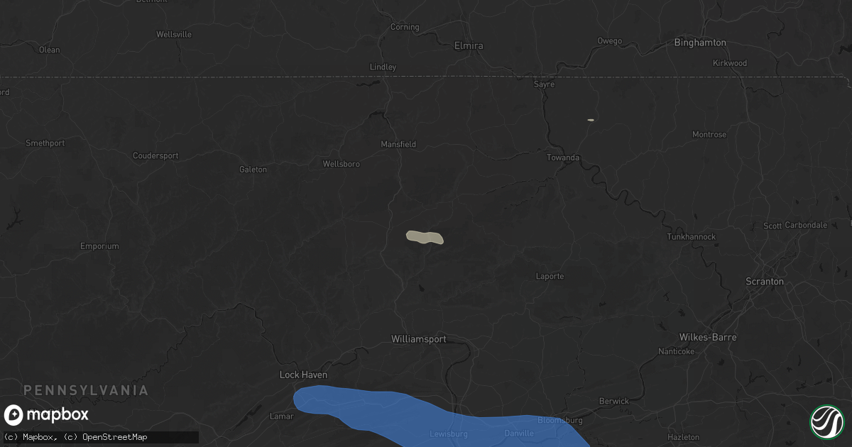Hail map in Roaring Branch, PA on June 6, 2026