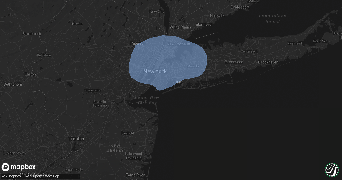 Hail map in Rockaway Park, NY on June 6, 2026