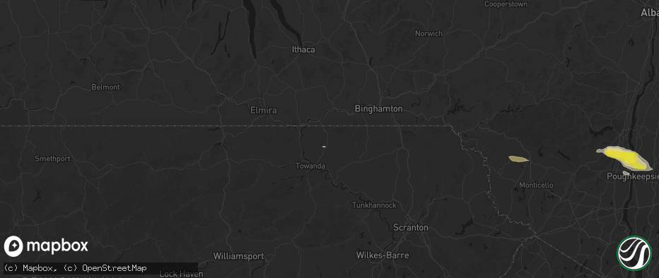 Hail map in Rome, PA on June 6, 2026