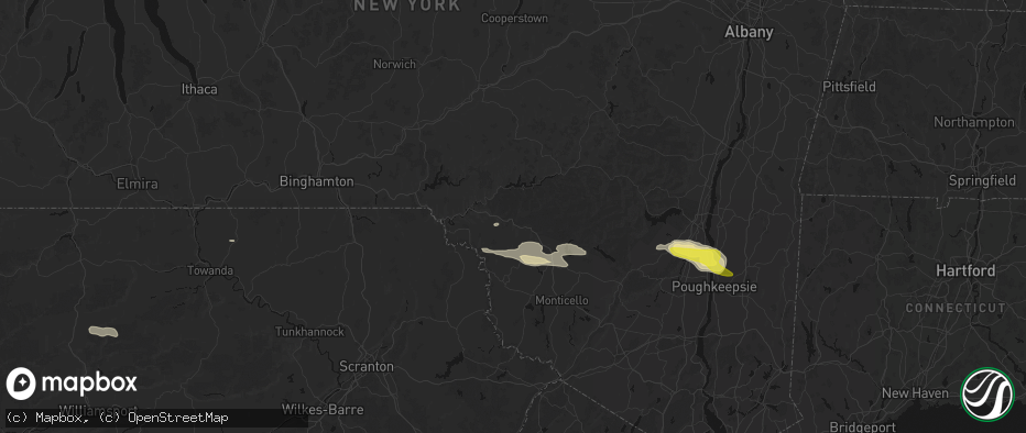 Hail map in Roscoe, NY on June 6, 2026