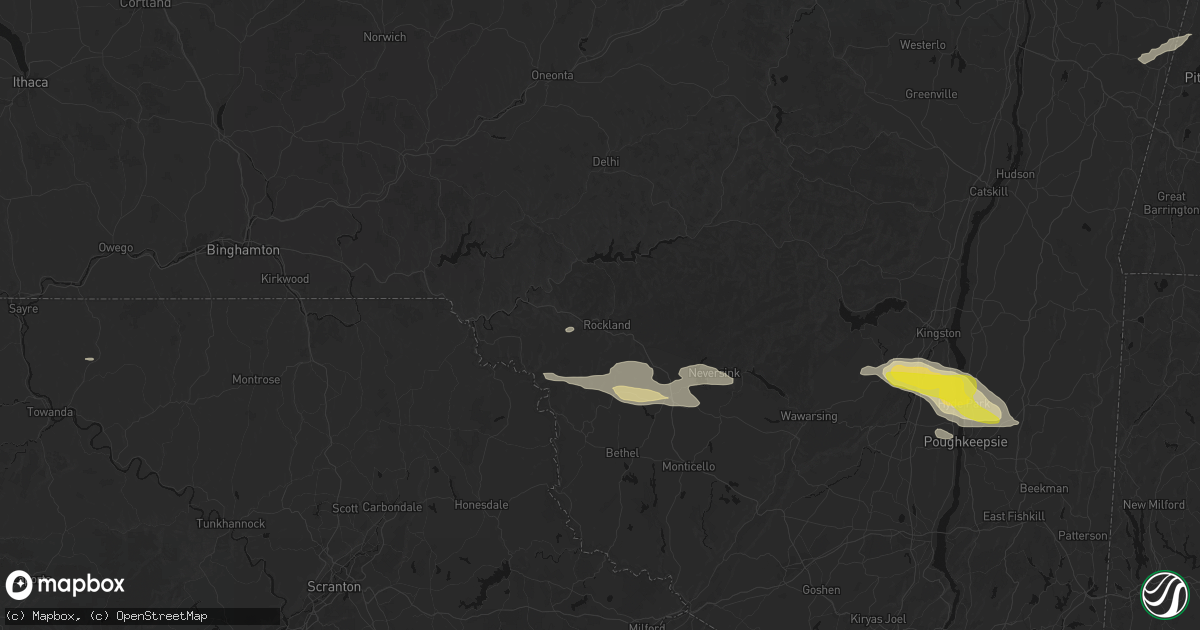 Hail map in Roscoe, NY on June 6, 2026