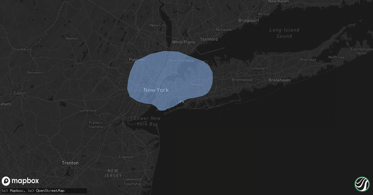 Hail map in Rosedale, NY on June 6, 2026