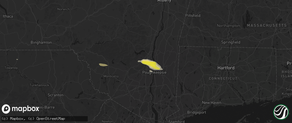 Hail map in Rosendale, NY on June 6, 2026